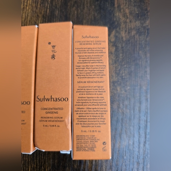 NEW! Sulwhasoo, Concentrated Ginseng Renewing Serum, 5ml/.16fl oz, Bundle of 4 - Picture 2 of 3